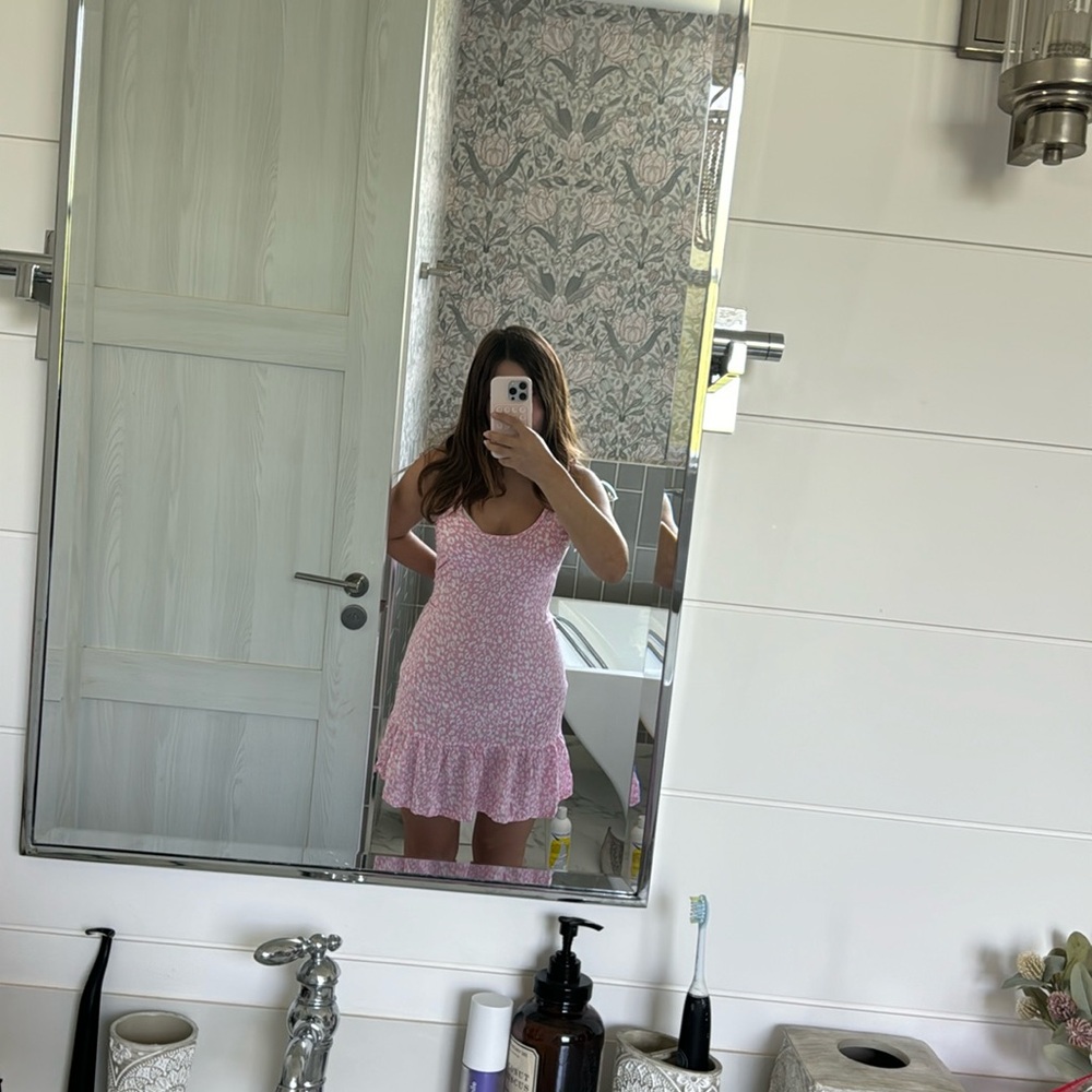 cute pink cheetah print dress/swimsuit coverup